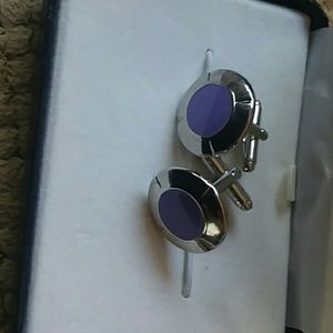 Sterling silver with lavender cufflinks